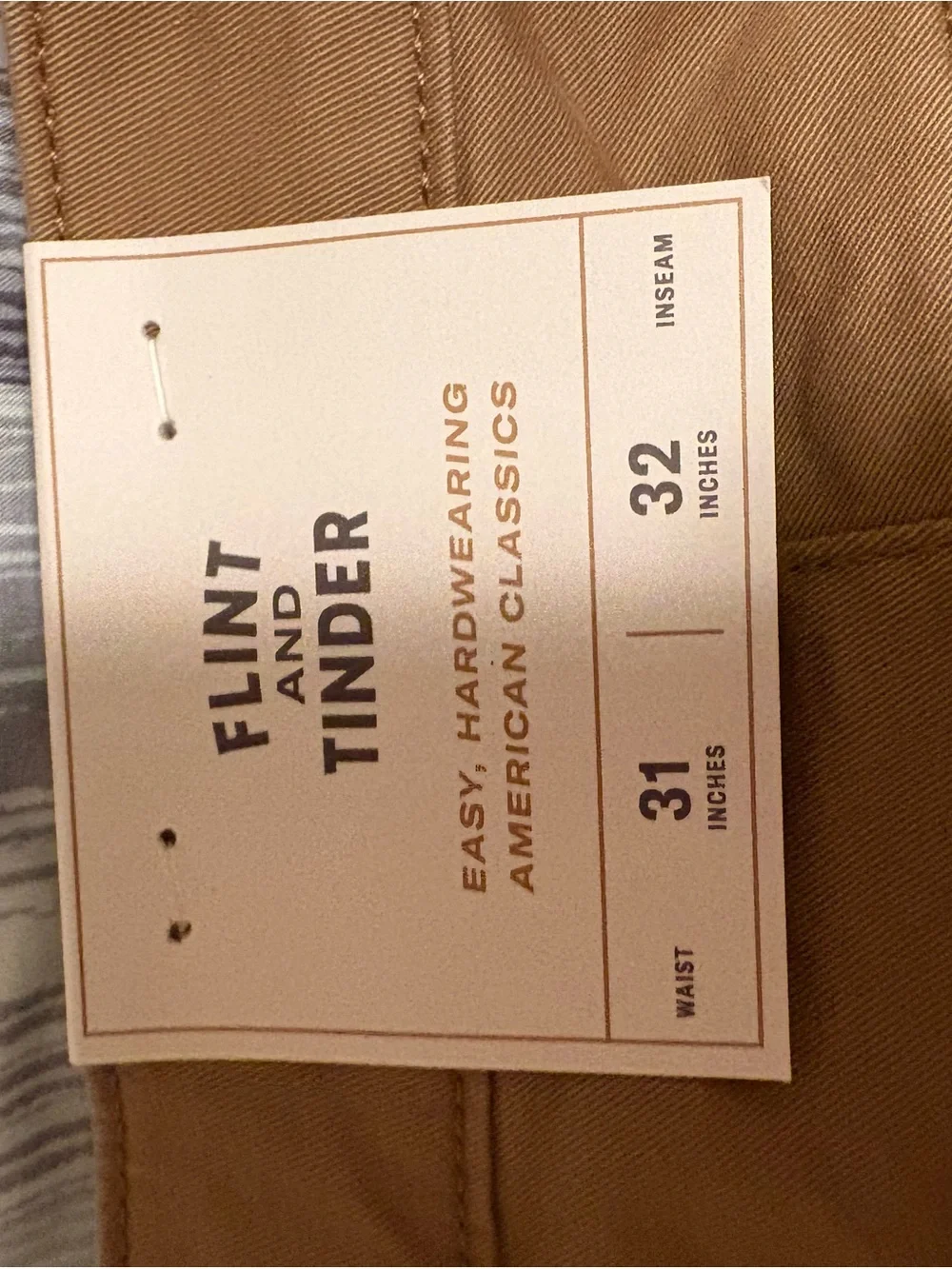 Flint and Tinder Men's Khaki Chinos - Classic Everyday Fit